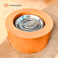 Foyer extérieur en acier corten naturel pour jardin, fonctionnant au gaz propane