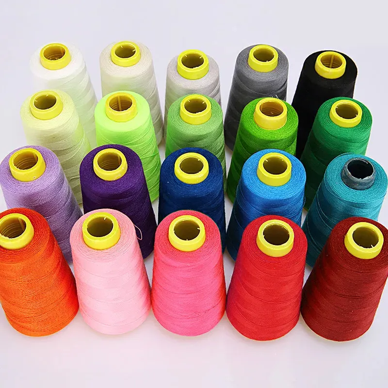 Fil à coudre en polyester filé teint 40S/2 pour les fournitures de couture à la machine