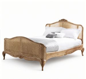 American Country Curved <b>Headboard</b> Bed, Rustic Style Simple Wave Tailboard Double Bed - Product Image 2