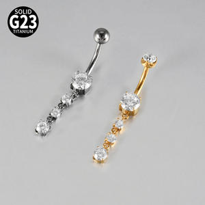 Joyería de Titanio para Piercing Corporal, Joyería para Piercing de Ombligo, Cadena Larga de Acero, Anillo de Ombligo, Ropa Sexy para Mujer, Anillos de Ombligo G23 F136 - Product Image 2