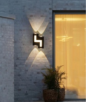 Lampe murale LED extérieure et intérieure populaire, éclairage haut et bas, IP65, en aluminium, décorative, pour hôtel et chambre à coucher