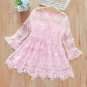 Robe de princesse pour petites filles de haute qualité, dentelle ajourée, jolie robe pour petites filles de 2 à 7 ans - Product Image 6