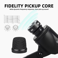 Ensemble de microphones à condensateur cardioïde métalliques Debra DG7 XLR pour l'enregistrement professionnel et les performances sur scène, portable, avec sac de transport