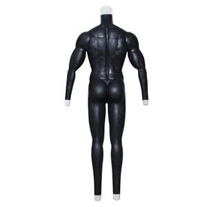 Peau foncée ton corps complet hommes Silicone Muscle Costume fausse poitrine muscle Simulation pour Cosplay Halloween mascarade déguisement - Product Image 5