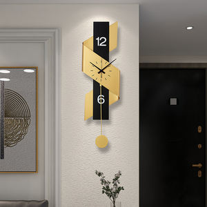 <span class=keywords><strong>Horloge</strong></span> <span class=keywords><strong>murale</strong></span> en métal 3D atmosphérique simple et moderne <span class=keywords><strong>80</strong></span>*24cm <span class=keywords><strong>Horloge</strong></span> à quartz Salon contemporain Design stéréo créatif personnalisé - Product Image 2