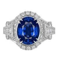 Fashion Charm Blue Zirkoon Dames Ringen Eenvoudige Geometrische Ronde Stone Engagement Ring voor Vrouwen Bruiloft Sieraden