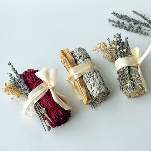 Trắng Sage bó PALO santo Smudging Kit màu xanh Sage Hoa Oải Hương Hoa Smudge Stick rồng máu Sage pha lê phước lành - Product Image 1