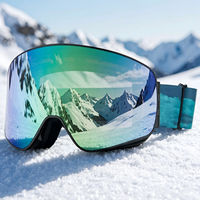 Lunettes de sport anti-buée avec logo personnalisé OEM, miroir, protection UV, lunettes de ski, lentilles photochromiques en polycarbonate magnétiques