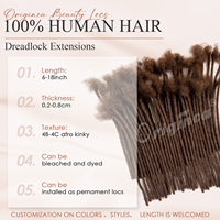 Originea # Extensions de cheveux humains brésiliens Remy naturels, 4 mèches brunes, style Afro Kinky, pour tresses et dreadlocks au crochet, double épaisseur, vente en gros