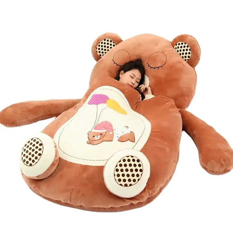 Saco de dormir perezoso adultos lindos tamaño grande oso Rana gato estera sofá cama Animal gigante oso de peluche cama personalizado Animal de peluche juguetes de peluche