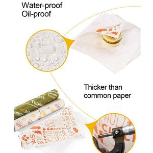 Papier d'emballage pour sandwichs et hamburgers personnalisé, résistant à la graisse, imperméable et anti-huile, pour pain et hamburgers - Product Image 3