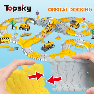 Plástico DIY Ingeniería eléctrica pista coche juguete carrera <span class=keywords><strong>tren</strong></span> ferrocarril camión vehículo ranura juguete para niños - Product Image 5