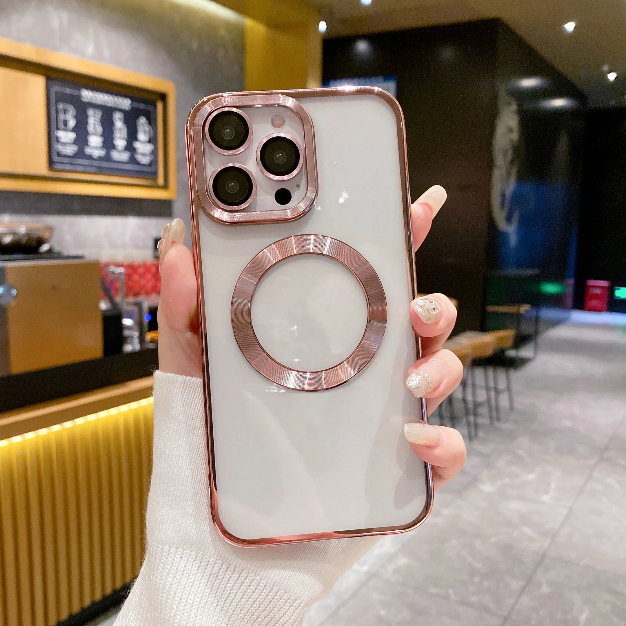 New arrival electroplate magnetic phone cases luxury with Lens film for iPhone 16 15 14 13 12 wireless charge cellphone cover