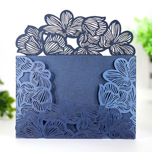 การ์ดเชิญงานหมั้น/งานแต่งงาน/งานรับศีลล้างบาป แบบซองเลเซอร์สีขาวใส ลายฉลุ พร้อมส่ง - Product Image 3