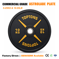 TOPTONS fabrique des plaques de poids en caoutchouc noir de qualité commerciale, des plaques de poids CPU pour la musculation et l'entraînement en force.