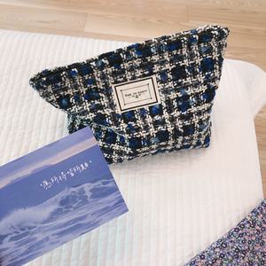 Bolsa de Cosméticos de Tweed, Bolsa de Lona con Cremallera para Mujer, Bolsa de Mano, Organizador de Viaje para Maquillaje - Product Image 6