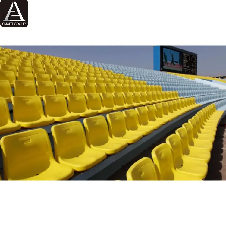 Popualar cadeira de estádio de plástico fixo, cadeira fixa do estádio de polipropileno/assento de balde/encosto alto para bancos do estádio à venda
