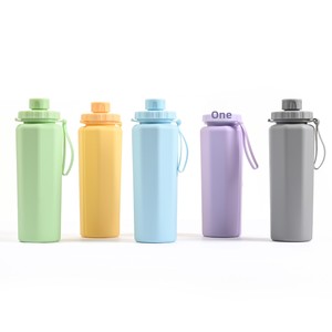 Stock Silicone <b>Sports</b> <b>Water</b> <b>Bottle</b>-Portable Drop-Resistant Heat-Resistant Foldable Food-Grade Cup Modern Minimalist Design - Product Image 6