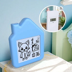 Nhiệt kế trong nhà và ngoài trời, nhắc nhở mặc quần áo với mô hình hoạt hình, nhắc nhở xu hướng nhiệt độ, đồng hồ kỹ thuật số - Product Image 3