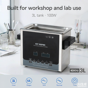 Nettoyeur à ultrasons numérique commercial GTSONIC D3 3L 100W 40KHz pour bijoux et laboratoire - Product Image 4