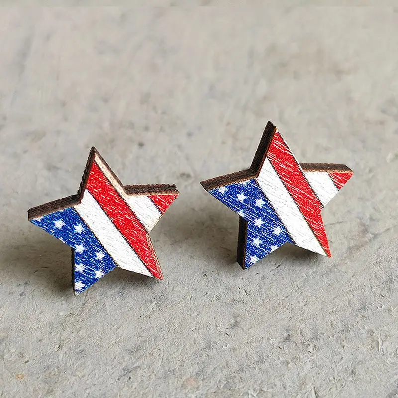 USA 4 luglio orecchini a bottone con stella d'aquila gioielli patriottici per il giorno dell'indipendenza orecchini per il giorno del memoriale americano regali di gioielli Pop