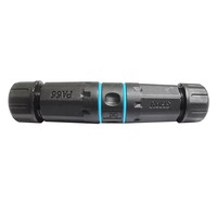 Conector de Cable LAN Ethernet RJ45 IP68 Impermeable y Blindado Cat5 5e 6, Adaptador de Acoplamiento LAN para Exteriores de Doble Cabeza, Cable de Red DC