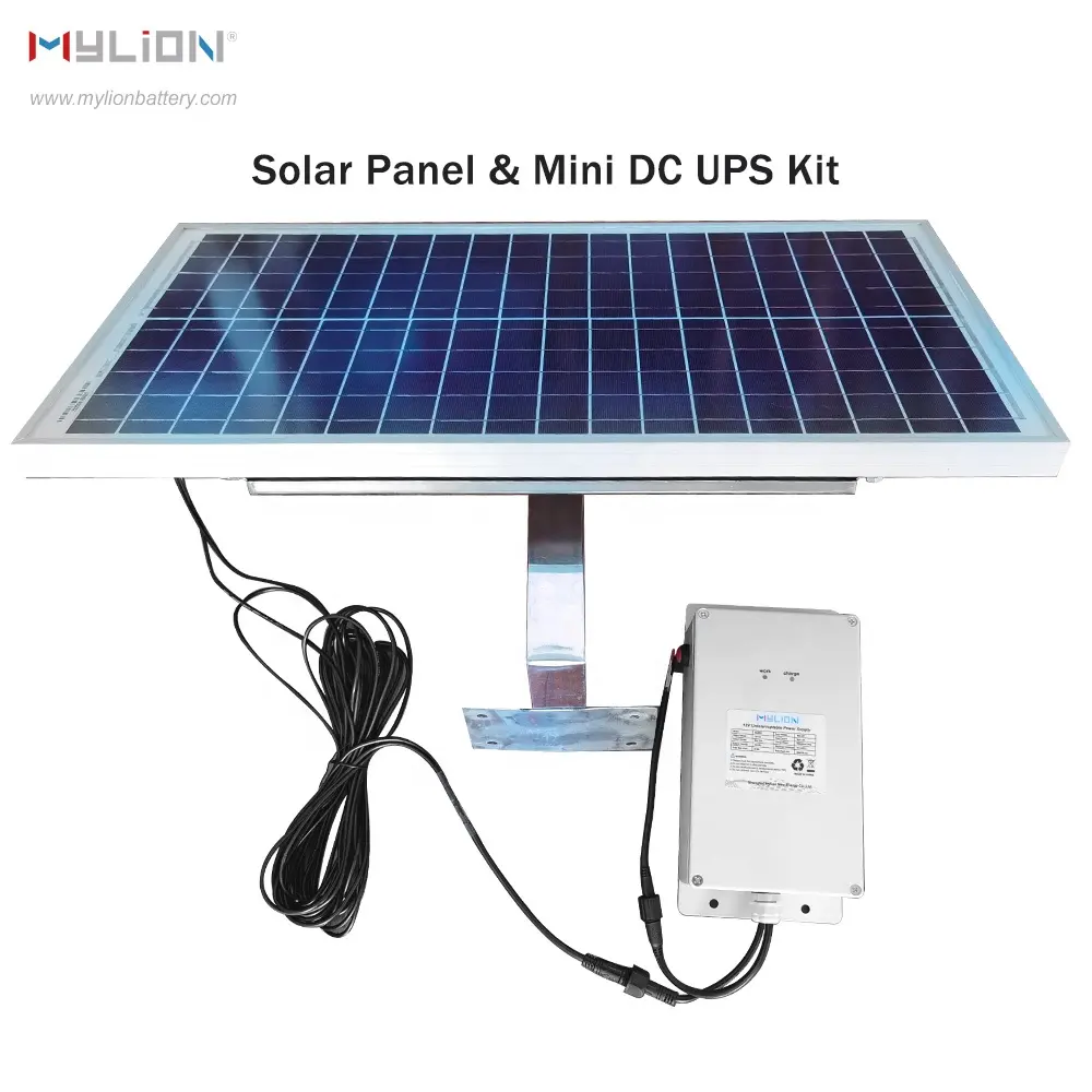 Mylion MS1625 30w 15v 24v panel solar y 12V 2A 148wh mini dc ups kit solar batería de iones de litio de la potencia de respaldo mini dc ups 12v 2a