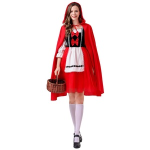 Adult Women's <b>Little</b> <b>Red</b> Riding Hood Costume Skirt And Cape Set Cosplay Dress For Stage Role Play - Product Image 2
