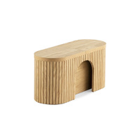 Banc de rangement multifonctionnel télescopique en bois massif de style nordique - Table à manger escamotable pour petits espaces domestiques