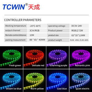 TCWIN 2025 Trending 24-Keys Remote <span class=keywords><strong>Controller</strong></span> <span class=keywords><strong>Smart</strong></span> 5050 RGB <span class=keywords><strong>LED</strong></span> <span class=keywords><strong>Strip</strong></span> Light Kit 5M 12V IP65 Impermeable para decoración de Navidad - Product Image 6