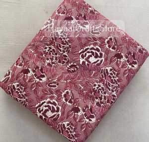 Floral Printed Cotton <b>Fabric</b> Hand Block Printed <b>Medium</b> Weight Woven Home Textile Cushion Cover Material - Product Image 2