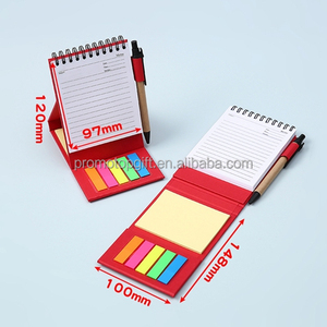 Kustom Spiral Memo Pad berdiri Flip catatan blok dengan air mata kertas warna Portable promosi catatan tempel dilepas - Product Image 2