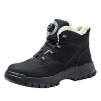 Chaussures de sécurité de protection anti-écrasement anti-coup haut de gamme pour les chantiers de construction d'hiver chaussures de sécurité équipées de boutons