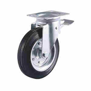 Industrielle Hochleistungs-Mülleimer rad 6 "& 8" Vollgummi-Richtungs rollen 300kg Tragfähigkeit - Product Image 2