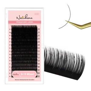 Wholesale Natural Super Long Synthetic Mink False Eyelashes 8~25mm Mixed Individual Extensions Vendor Handmade Soft False Lashes