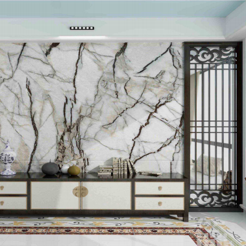Modern Marble Tile Wallpaper Roll Self