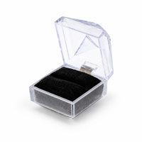 Transparente Acryl-Ringbox 48x48x48mm Facettierte Schmuck-Geschenkbox Großhandel für Verlobungsringe Ladenausstattung