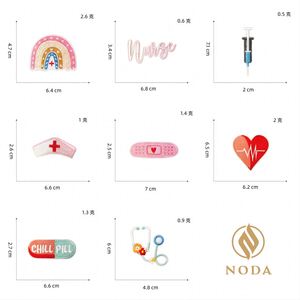 Iron on Embroidered Pink Style Echometer <b>Nurse</b> Cap Capsule Heart Patches for Doctor <b>Nurse</b> Clothes Bag Decoration - Product Image 2