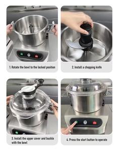 Máy chế biến thực phẩm GOOPIKK để bàn tốc độ kép SS304 5L 8L 12L 18L, máy trộn hummus, máy làm tương tỏi, máy cắt hạt, máy xay đa năng - Product Image 4