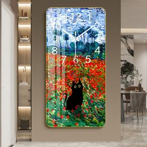 Reloj de Porcelana Artístico de Alta Gama, Reloj de Pared con Pintura Atmosférica, Reloj de Porcelana de Cristal con Pintura de Paisaje Jinshan - Product Image 3