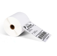 Label Pengiriman Alamat Thermal Putih 4x6 inci, Kertas Perekat Thermal untuk Printer Thermal, 500 Label/Roll untuk Zebra/Brother