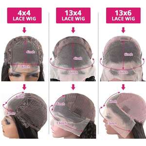 วิกผมหน้าผากลูกไม้แบบใส 4x4 <span class=keywords><strong>ทรง</strong></span>ผมหยิกเด้งแบบอินเดีย ความหนาแน่นสูง HD  สำหรับผู้หญิงผิวสีดำ ความยาวสั้น - Product Image 4