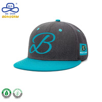 Casquette Snapback personnalisée en mélange de coton biologique à 6 panneaux avec logo brodé, visière plate, style Hip Hop pour streetwear OEM/ODM