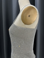 Robe de soirée en tulle et strass avec fermeture éclair
