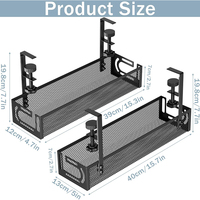 Support de câble magnétique robuste pour gestion de câbles, panier tressé haute durabilité pour câbles lourds