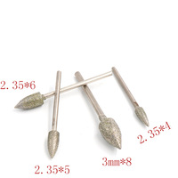2.35mm 3mm tige diamant tête de meulage 1mm ~ 6mm poli aiguille Jade pierre sculpture gravure outil accessoires