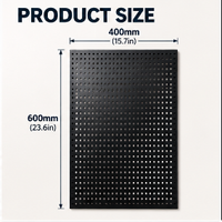 Panneau perforé en acier galvanisé 600x400x05mm pour rangement de produits de toilette de salle de bain, capacité de charge de 15 kg, en stock, certifié CE ISO