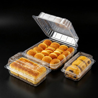 Contenants à emporter en plastique transparent OEM, boîtes à gâteaux jetables en PET, boîte à salade de fruits, conteneur transparent