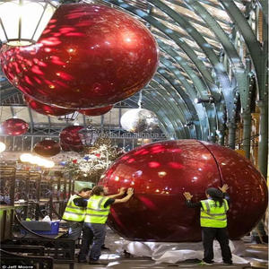 Meilleure vente Divertissement de plein air pour les vacances Décoration de Noël Boule géante Décoration personnalisable <span class=keywords><strong>Sculpture</strong></span> en résine de fibre de verre - Product Image 2
