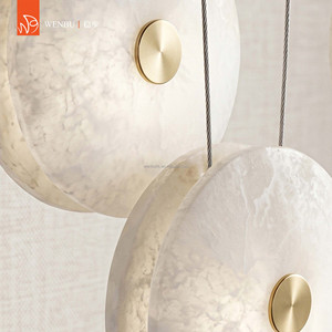 Spanish <b>alabaster</b> Pendant <b>Lamp</b> solid brass for dining room villa hotel lounge - Product Image 3